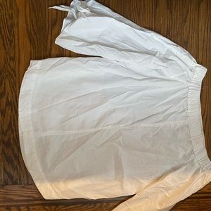 Free People White Shirt with Tie Sleeves